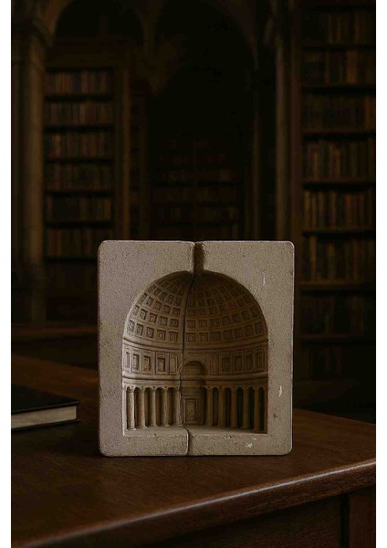 Pantheon Tapınağı Şeklinde El Yapımı Kitap Tutucu – 2’li Set (Beton, Taş ve Alçı Tozu Karışımı) fiyatları