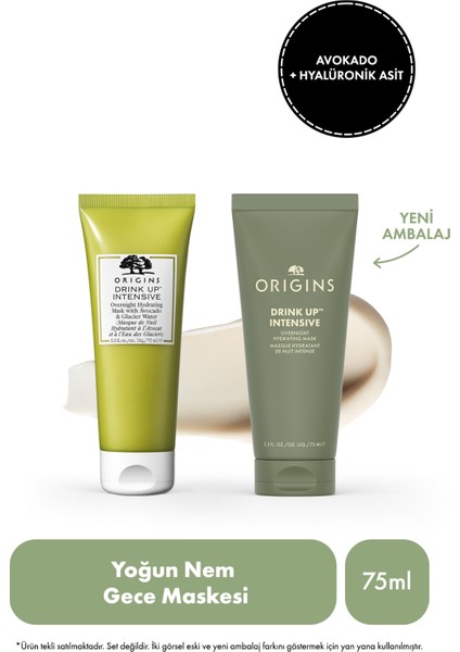 Drink Up Avokado ve İsviçre Buzulu Suyu İçerikli Yoğun Gece Maskesi 75ml