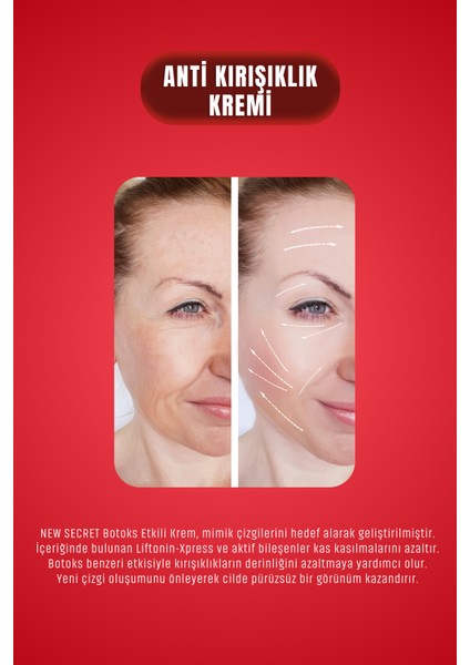 Anti Aging Serum + Botoks Etkili Antı Wrınklı Krem + Onarıcı El Kremi- 3'lü Set indirimleri