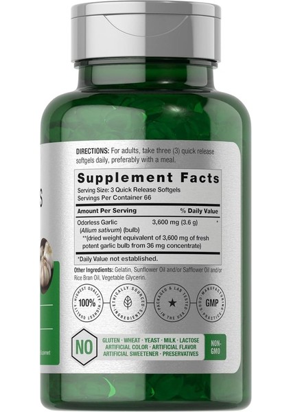 Horbäach Odorless Garlic Softgels | 200 Kapsül modelleri