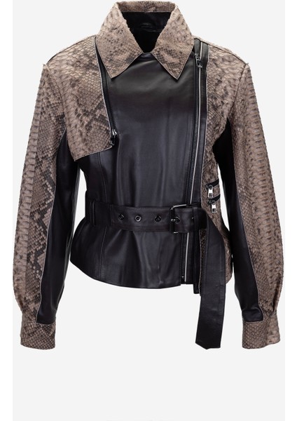 Kadın Hakiki Deri Kahverengi Deri Mont 616 Z-4089-A Bn Derımont Y25 Kahve Pıton