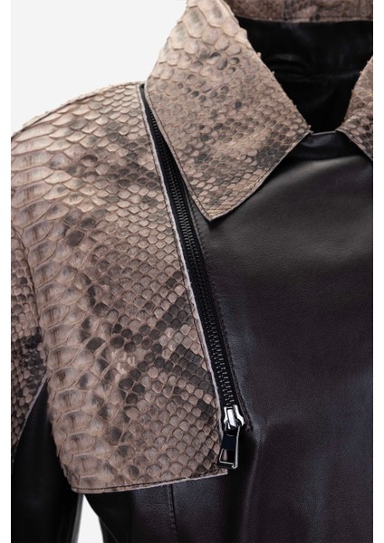 Kadın Hakiki Deri Kahverengi Deri Mont 616 Z-4089-A Bn Derımont Y25 Kahve Pıton fırsatları