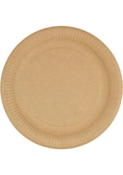 Kraft Organik Kağıt Tabak 25 Adet (23 Cm)