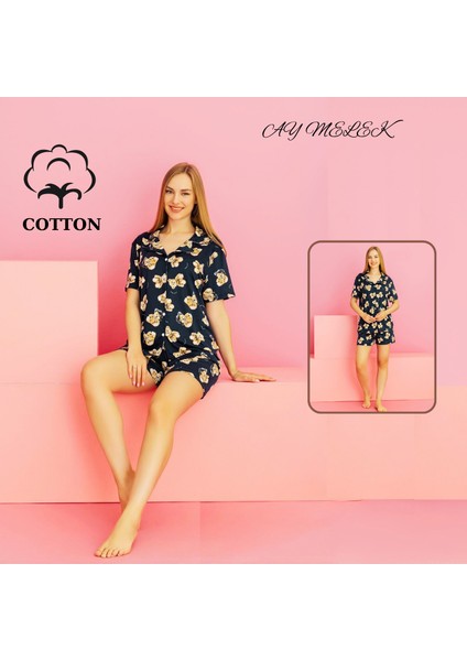 Ay Melek Kadın Pijama Takımı %100 Pamuklu Şort ve Pijama Seti fiyatları