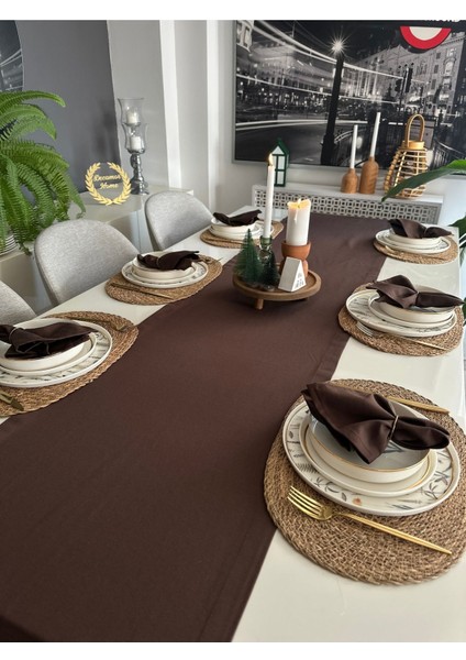 Kahverengi Pamuklu Uzun Temiz ve Şık Runner, Ev ve Ofis Dekoruna Uygun fiyatları