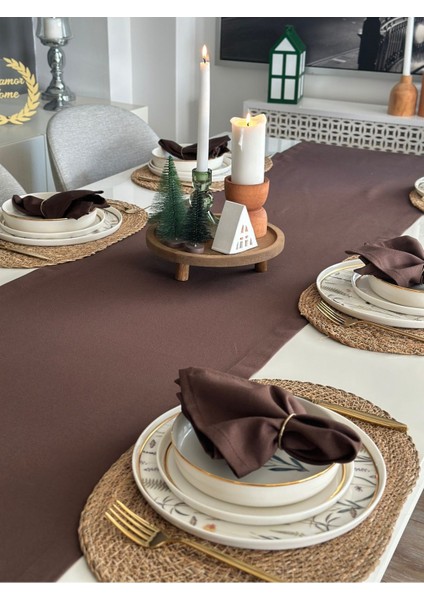 Kahverengi Pamuklu Uzun Temiz ve Şık Runner, Ev ve Ofis Dekoruna Uygun indirimleri