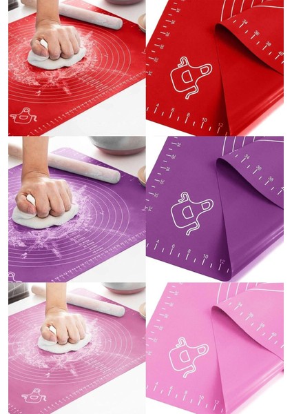 Büyük Boy Silikon Hamur Açma ve Kesme Spatula Seti, Kolay Kullanım fiyatları