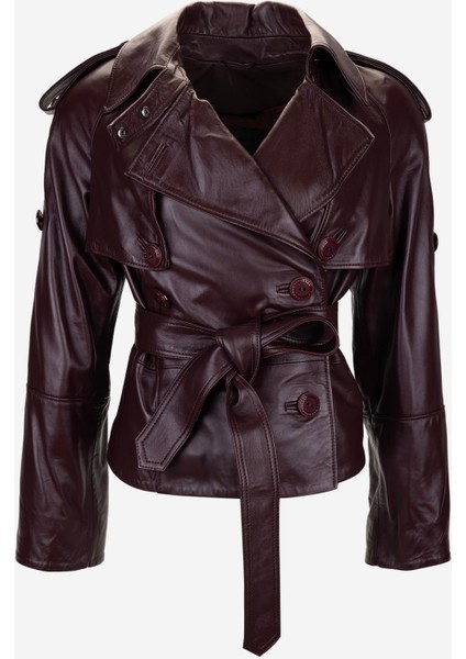 Kadın Bordo Hakiki Deri Deri Mont 616 Z-4047 Bn Derımont Y25 Bordo Zıg