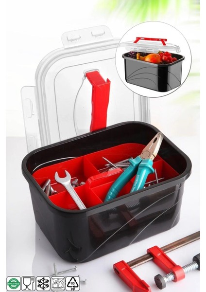 Çok Amaçlı Kapaklı ve Kulplu Saklama Kutusu, Renkli Organizer Seti fırsatları