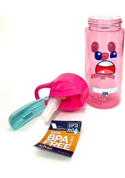 Pembe Tritan Desenli Pipetli 500 ml Matara, Şık ve Dayanıklı Içecek Şişesi modelleri