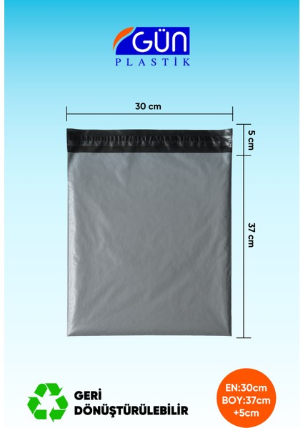 Cepsiz Kargo Poşeti 30 x 37 + 5 cm (500 Adet)