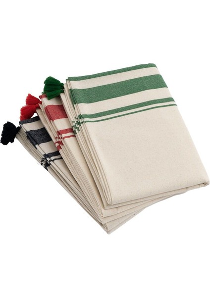 Kırmızı Çizgili Püsküllü Masa Örtüsü 160X220 Cm, Şık ve Zarif Tasarım fırsatları