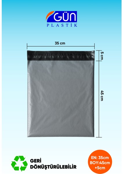 Cepsiz Kargo Poşeti 35 x 45 + 5 cm (100 Adet)