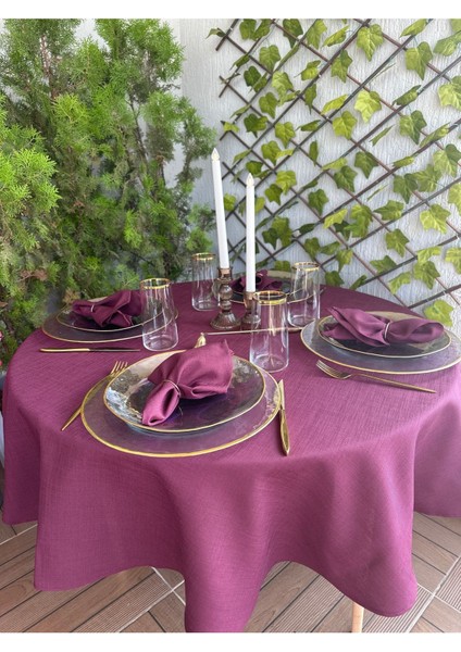 6'lı Keten Dokulu Mürdüm Peçete, Leke Tutmaz, Şık ve Kaliteli Kumaş Seti fiyatları