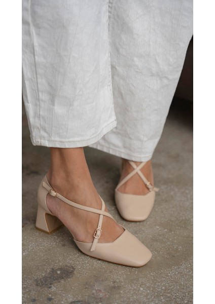 Gorter Bej Hakiki Deri Topuklu Ayakkabı fiyatları
