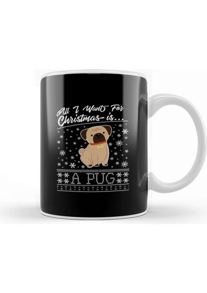 Sevimli Pug Desenli Beyaz Seramik Kupa, Mutlu Anlar Için Ideal Hediye Seçeneği