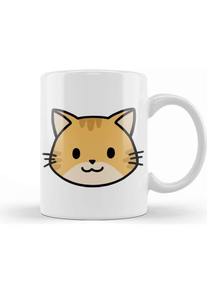 Sevimli Zencefilli Kedi Eddie Porselen Kupa, Şık ve Renkli Tasarım