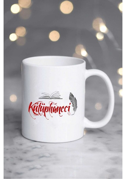 Beyaz Kütüphaneci Temalı Kupa Bardak, Şık ve Kullanışlı Tasarım fiyatları