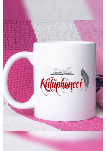 Beyaz Kütüphaneci Temalı Kupa Bardak, Şık ve Kullanışlı Tasarım modelleri