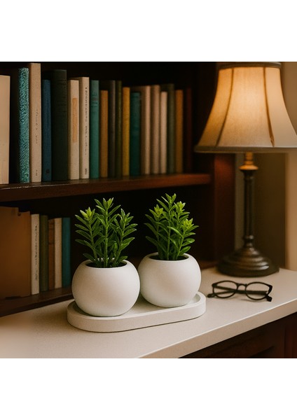 Dekoratif Tepsili Çift Mumluk ve Takı Düzenleyici | 3 Parça Şık Masa Üstü Organizer Seti