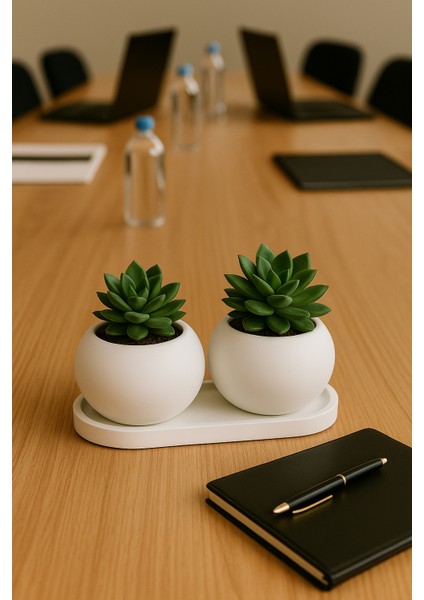 Dekoratif Tepsili Çift Mumluk ve Takı Düzenleyici | 3 Parça Şık Masa Üstü Organizer Seti