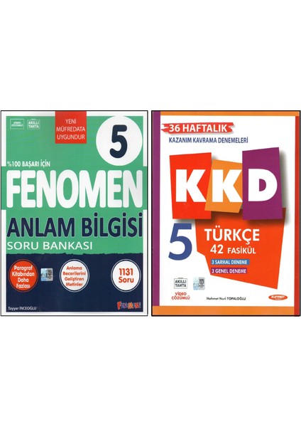 Fenomen 5.sınıf Anlam Bilgisi Soru Bankası+Kurmay 5.sınıf Kkd Türkçe (2 Kitap)