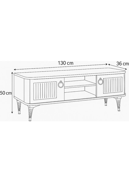 Eva TV Sehpası Atlantik Çam Beyaz Renkli 2 Kapaklı Açık Raflı 130x50x36 Cm fırsatları