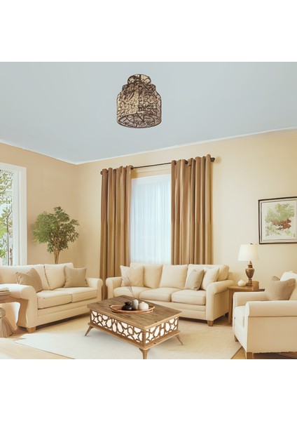 Zeren Akıllı Sehpa Lazer Desenli Kademeli Fonksiyonel Atlantik Çam Beyaz 90x39x60 Cm