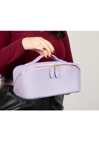 Ella Lilac Dusk Bloom – Deri Seyahat ve Makyaj Çantası fiyatları