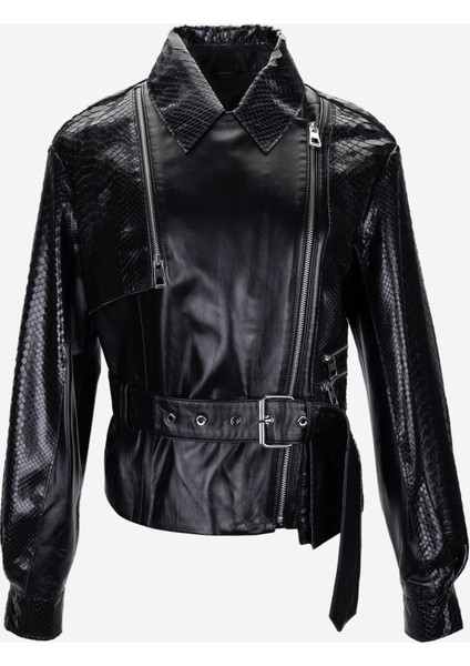 Kadın Hakiki Deri Siyah Deri Mont 616 Z-4089-A Bn Derımont Y25 Sıyah Pıton