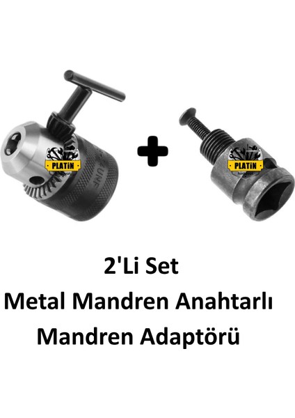 Mandren Adaptörü Anahtarlı Mandren 1,5-13mm 2'Li Set