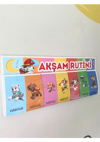 Sabah ve Akşam Rutini Tablosu (Cırt Cırtlı) (Paw Patrol Temalı) modelleri