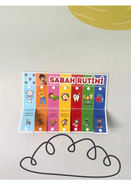 Sabah ve Akşam Rutini Tablosu (Cırt Cırtlı) (Paw Patrol Temalı) fırsatları