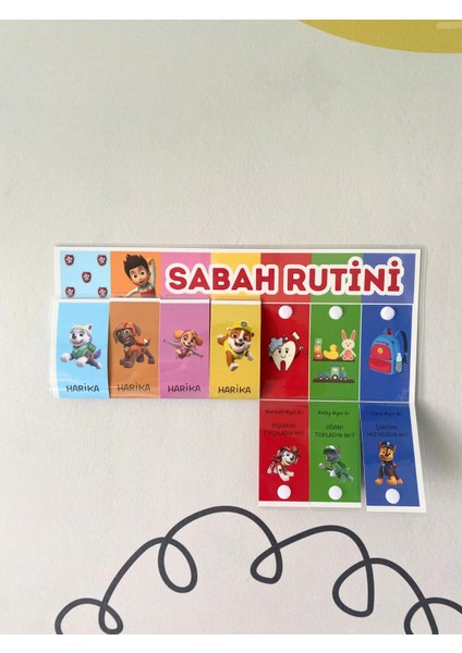 Sabah ve Akşam Rutini Tablosu (Cırt Cırtlı) (Paw Patrol Temalı) indirimleri