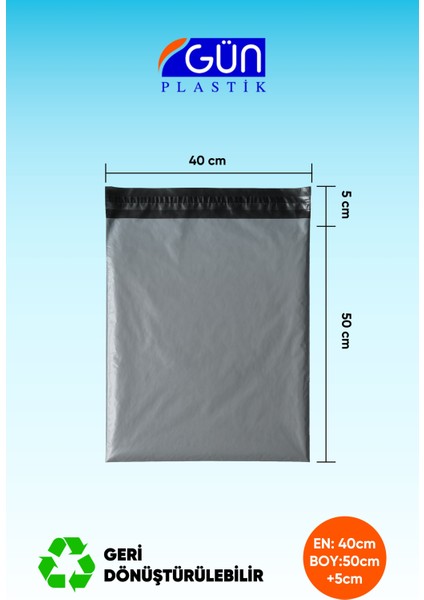 Cepsiz Kargo Poşeti 40 x 50 + 5 cm (500 Adet)