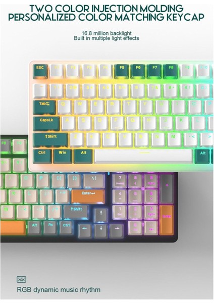 Rgb Arkadan Aydınlatmalı Mekanik Klavye Kablolu Gerçek Mekanik Klavye 100 Tuş modelleri