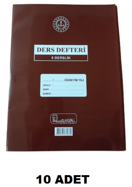 8 Derslik Yoklama Fişsiz Sınıf Defteri (10 Adet)