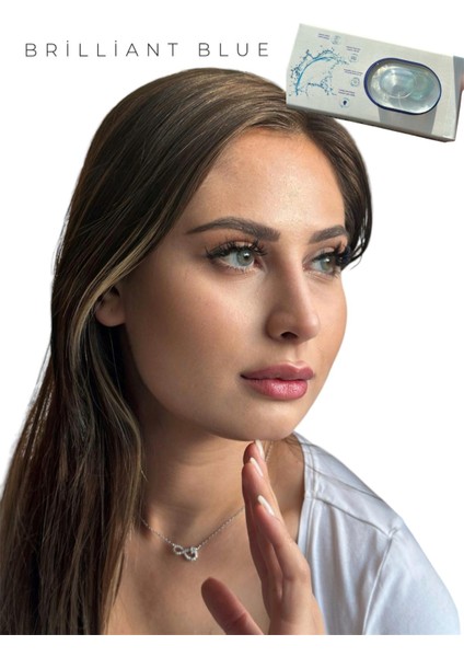 Freshshow Brillant Blue Renkli Yıllık Lens / Lens Kabı / Lens Suyu