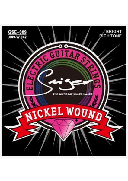 Elektro Gitar Teli GSE-009 (3 Adet Pena Hediye)