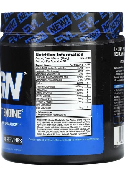 Engn Pre-Workout-Engıne Blue Ram 312 G. 30 Servis.usa Menş. fiyatları