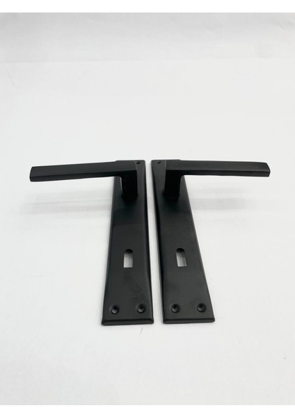 Aynalı Mat Siyah Oda Kapı Kolu - 1 Takım -No: 4 fiyatları