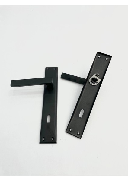 Aynalı Mat Siyah Oda Kapı Kolu - 1 Takım -No: 4 modelleri