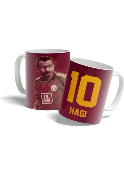 Kırmızı Renkli Dijital Çizim Tasarımlı Kupa Bardak