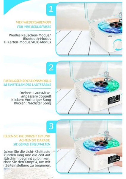 Hoparlör Kablosuz Bluetooth Plakretro Pikap Tarzı Çalar Stereo Ses Rgb Projeksiyon Lambası Etkili fırsatları