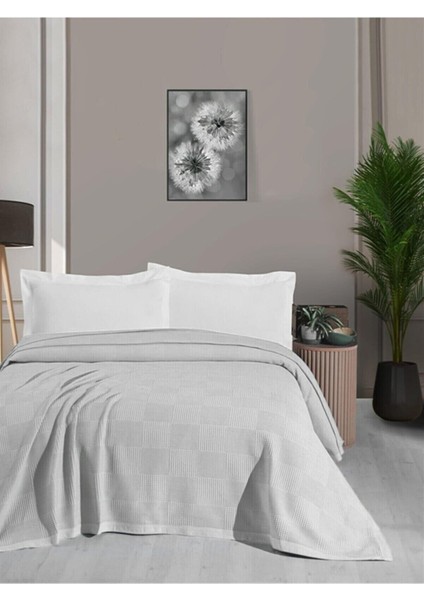 Yumuşak Pamuklu Çift Kişilik Pike, Waffle Desenli, Kalın Iplik, 220X240 cm