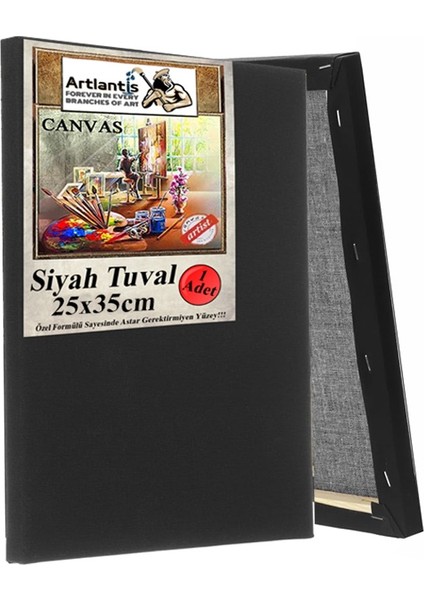 Siyah Tuval 25X35 cm 3 Adet Astarlı Kare Tuval Resim Tuvali Siyah 25*35 cm Tual Akrilik Yağlı Boya Için Ideal