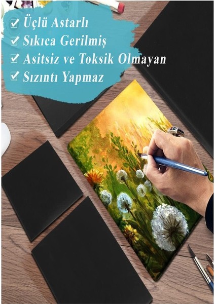 Siyah Tuval 25X35 cm 3 Adet Astarlı Kare Tuval Resim Tuvali Siyah 25*35 cm Tual Akrilik Yağlı Boya Için Ideal indirimleri