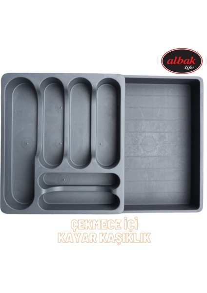 Ayarlanabilir Kayar Çekmece Içi Kaşıklık Organizeri, Pratik ve Şık Saklama Çözümü