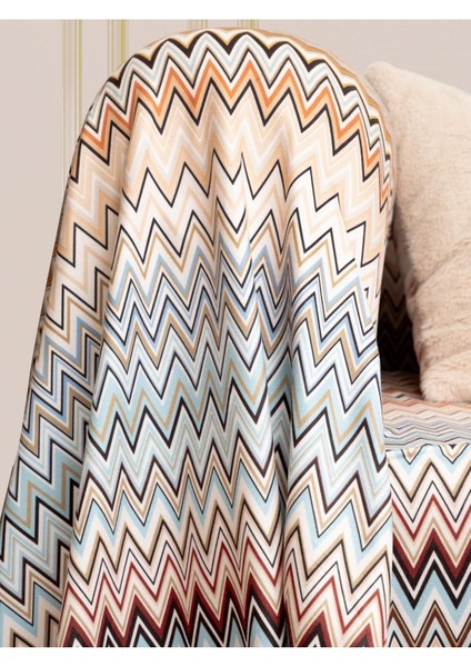 Zikzak Desenli Çok Renkli 180X220 Koltuk ve Kanepe Örtüsü, Tv Battaniyesi fırsatları