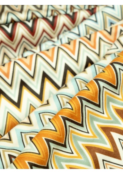 Zikzak Desenli Çok Renkli 180X220 Koltuk ve Kanepe Örtüsü, Tv Battaniyesi